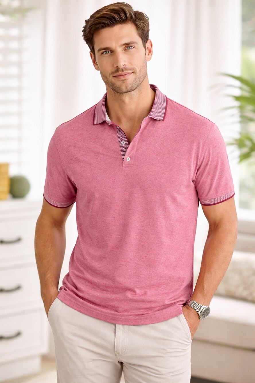 Ted Baker London Pink Polo Shirt Mens Large Trim Detail
